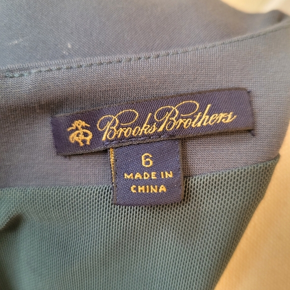 Brooks Brothers Teal Gray Embellished Fit and Flare Dress Size 6 - Picture 6 of 6